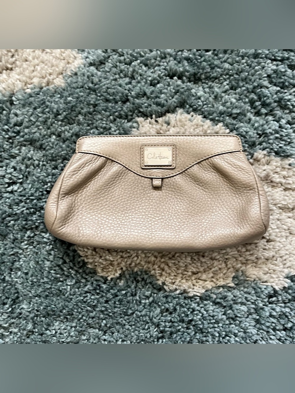 Cole Haan Champagne Pebbled Leather Clutch